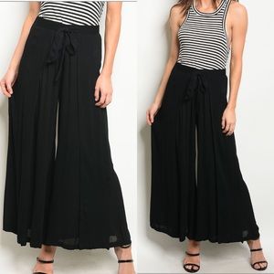 Allegra Black Flowy Boho Pants
